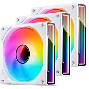 Jonsbo ZK-120W Pacote com 3 Ventiladores 120mm - Branco - Ventilador PC Jonsbo ZK-120W Pacote com 3 Ventiladores 120mm - Branco - Ventilador PC
