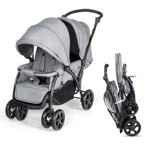 Poussette Double pour Bébé Costway - Siège Réglable & Harnais 5 Points - Publicité Poussette Double pour Bébé Costway - Siège Réglable & Harnais 5 Points - Publicité