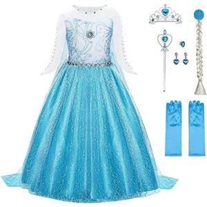 Fantasia Elsa 130cm - Vestido e capa de princesa Fantasia Elsa 130cm - Vestido e capa de princesa