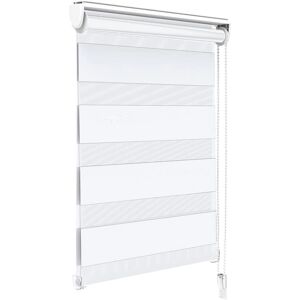 VOUNOT White Double Layer Zebra Roller Blind - 50 x 150 cm - Day & Night VOUNOT White Double Layer Zebra Roller Blind - 50 x 150 cm - Day & Night