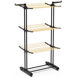 VOUNOT - Foldable Clothes Airer - 3 Tiers - Movable Drying Rack VOUNOT - Foldable Clothes Airer - 3 Tiers - Movable Drying Rack