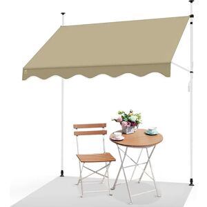 VOUNOT 2 x 1.2m Patio Telescopic Awning - Waterproof, Manual, Adjustable, Beige VOUNOT 2 x 1.2m Patio Telescopic Awning - Waterproof, Manual, Adjustable, Beige