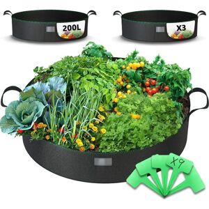 VOUNOT 3 Pack Plant Grow Bags 200L - Plant Grow Bags, Reusable, UV Resistant VOUNOT 3 Pack Plant Grow Bags 200L - Plant Grow Bags, Reusable, UV Resistant