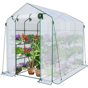 VOUNOT Portable Walk-In Greenhouse with Shelves - Garden Plastic Grow House VOUNOT Portable Walk-In Greenhouse with Shelves - Garden Plastic Grow House