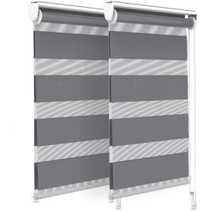VOUNOT Set of 2 Zebra Roller Blinds - Day and Night Double Fabric VOUNOT Set of 2 Zebra Roller Blinds - Day and Night Double Fabric