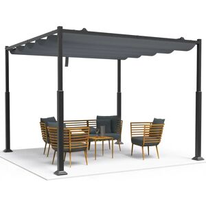 VOUNOT 3x3m Metal Pergola with Retractable Roof - Pergola VOUNOT 3x3m Metal Pergola with Retractable Roof - Pergola