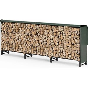 VOUNOT Metal Firewood Rack with Cover - Outdoor Storage - 300x36x116cm VOUNOT Metal Firewood Rack with Cover - Outdoor Storage - 300x36x116cm