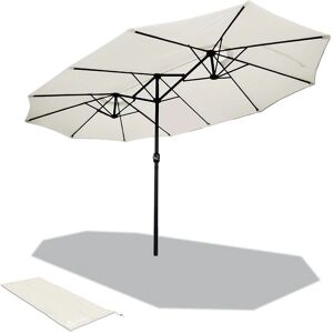 VOUNOT Beige Double Garden Parasol - UV Protection, Easy to Install VOUNOT Beige Double Garden Parasol - UV Protection, Easy to Install