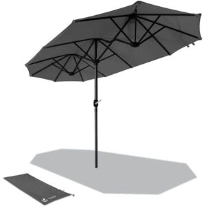 VOUNOT Garden Parasol 3m Grey UV50+ Adjustable Outdoor Umbrella VOUNOT Garden Parasol 3m Grey UV50+ Adjustable Outdoor Umbrella