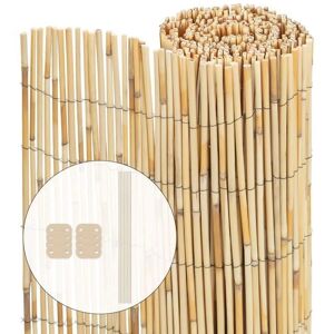 VOUNOT Cerca de caña natural pelada - 90x300cm Panel de jardín VOUNOT Cerca de caña natural pelada - 90x300cm Panel de jardín