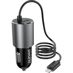Chargeur voiture Dudao R5ProL - 1x USB, Câble Lightning, Gris - Publicité Chargeur voiture Dudao R5ProL - 1x USB, Câble Lightning, Gris - Publicité