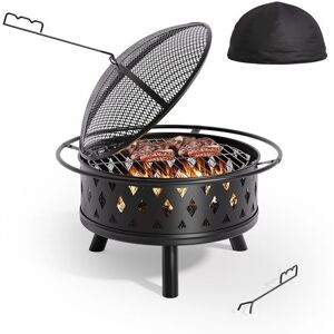 Foyer de Jardin Circulaire 83 cm avec Grille de Protection - Bealife - Publicité Foyer de Jardin Circulaire 83 cm avec Grille de Protection - Bealife - Publicité