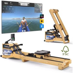 Merach Water-Resistant Wooden Rowing Machine - 6 Resistance Levels Merach Water-Resistant Wooden Rowing Machine - 6 Resistance Levels