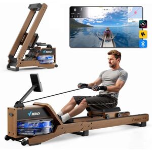 Merach Water Rowing Machine - Walnut - 6 Resistance Levels - LCD & App Merach Water Rowing Machine - Walnut - 6 Resistance Levels - LCD & App