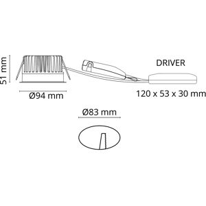 SG Leuchten 903214 - Indbygget LED Downlight - Hvid - 9W 2700K SG Leuchten 903214 - Indbygget LED Downlight - Hvid - 9W 2700K