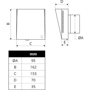 Flexit Aero 100V2 Ventilasjonsventil - Innendørs, Hvit, 95mm Flexit Aero 100V2 Ventilasjonsventil - Innendørs, Hvit, 95mm