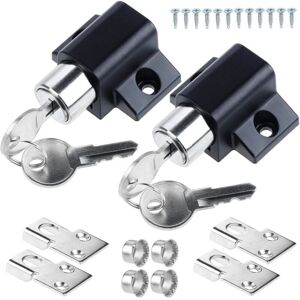 GOTRAYS - 2-Piece Sliding Door Lock - Black - 45x25mm - Lock GOTRAYS - 2-Piece Sliding Door Lock - Black - 45x25mm - Lock