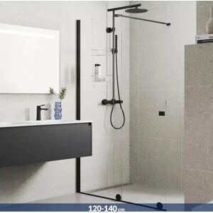 Pureday Walk-In 120-140cm Svart Matt Dusjvegg Pureday Walk-In 120-140cm Svart Matt Dusjvegg