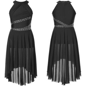 HULIJA Black Satin Lyrical Ballet Dress Girls - Modern Latin Dance Costume HULIJA Black Satin Lyrical Ballet Dress Girls - Modern Latin Dance Costume