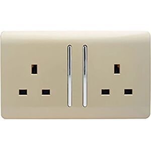 Trendi Switch 2 Gang Artistic Modern Glossy 13 Amp Switched Tactile Plug Socket - Plug Socket Trendi Switch 2 Gang Artistic Modern Glossy 13 Amp Switched Tactile Plug Socket - Plug Socket