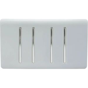 Trendi Silver 4 Gang 2 Way Modern Glossy Light Switch Trendi Silver 4 Gang 2 Way Modern Glossy Light Switch