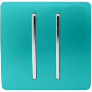 Trendi Switch 2 Gang Bright Teal - Light Switch Trendi Switch 2 Gang Bright Teal - Light Switch