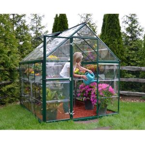 Palram Canopia 6x8 Greenhouse - Green, Polycarbonate, Rust-Resistant, 90% Light Palram Canopia 6x8 Greenhouse - Green, Polycarbonate, Rust-Resistant, 90% Light