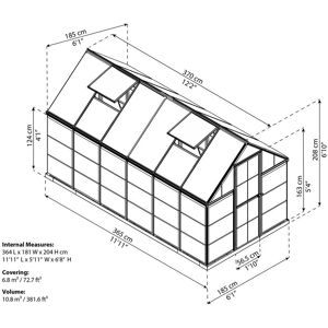 Canopia by Palram 6 x 12 ft Silver Greenhouse - Supports plants year-round Canopia by Palram 6 x 12 ft Silver Greenhouse - Supports plants year-round