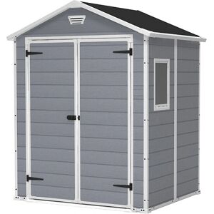 Keter Manor 6x5 Armario de jardín de plástico gris - Almacenamiento exterior Keter Manor 6x5 Armario de jardín de plástico gris - Almacenamiento exterior