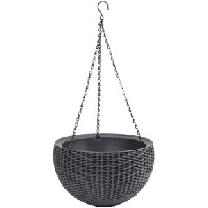 Keter Hängender Blumentopf - Rattan, Anthrazit Keter Hängender Blumentopf - Rattan, Anthrazit