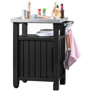 Keter Unity Storage Table - Outdoor Multifunctional Table with Steel Top Keter Unity Storage Table - Outdoor Multifunctional Table with Steel Top