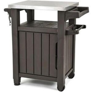 Keter Unity Storage Table - Outdoor Multifunctional Table with Steel Top Keter Unity Storage Table - Outdoor Multifunctional Table with Steel Top