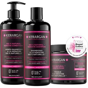 Kerargan Kit Shampoing, Après-Shampoing et Masque à la Kératine - Cheveu Sec et Abîmé - Sans sulfate, paraben et silicone - 3x500 ml - Publicité Kerargan Kit Shampoing, Après-Shampoing et Masque à la Kératine - Cheveu Sec et Abîmé - Sans sulfate, paraben et silicone - 3x500 ml - Publicité
