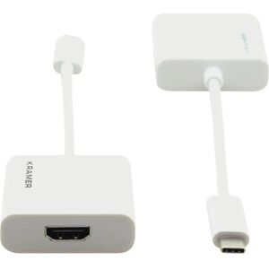 Adaptador de USB C a HDMI Kramer Electronics - Blanco - Adaptador de cable de vídeo Adaptador de USB C a HDMI Kramer Electronics - Blanco - Adaptador de cable de vídeo