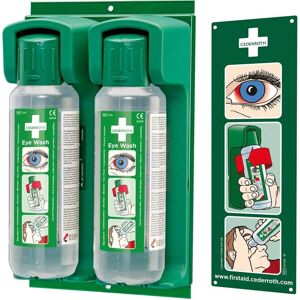 Cederroth Botiquín de Primeros Auxilios - Soporte de Pared para 2 Botellas de Lavado Ocular Cederroth Botiquín de Primeros Auxilios - Soporte de Pared para 2 Botellas de Lavado Ocular