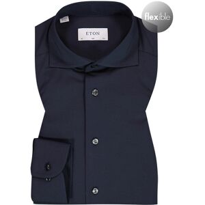Eton Blauw Microvezel Slim Fit Overhemd Eton Blauw Microvezel Slim Fit Overhemd