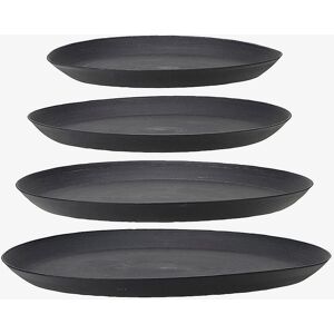 Wikholm Form Majvor Sæt - 4 Tallerkener & Underkopper - Sort Wikholm Form Majvor Sæt - 4 Tallerkener & Underkopper - Sort