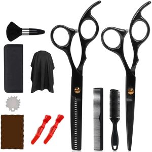 INF Mærke INF Frisørsæt - Saks, Kamme, Clips, Frakke - Sort INF Mærke INF Frisørsæt - Saks, Kamme, Clips, Frakke - Sort