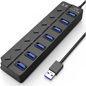 INF USB 3.0 7-port hub - Compact Black - USB Hub INF USB 3.0 7-port hub - Compact Black - USB Hub