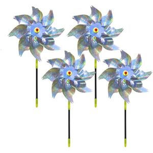 INF Marque INF Moulins à Vent Réfléchissants 4 Pack - Épouvantails Ventilateurs INF Marque INF Moulins à Vent Réfléchissants 4 Pack - Épouvantails Ventilateurs