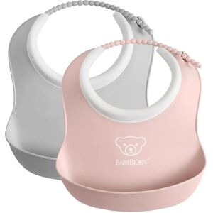 BABYBJÖRN Small Baby Bib - Grey/Powder pink - Baby Bib BABYBJÖRN Small Baby Bib - Grey/Powder pink - Baby Bib