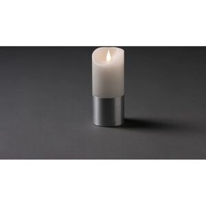 Konstsmide 1822-300 LED Elektrische Kerze - Weiß, Echtes Wachs, Silberbinde, 3D Flamme Konstsmide 1822-300 LED Elektrische Kerze - Weiß, Echtes Wachs, Silberbinde, 3D Flamme