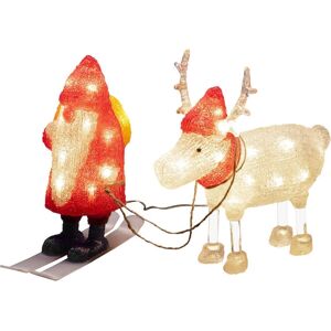 Akrili Santa & Rensdyr Valofigura - 40 LED - Lämmin Valkoinen - Ulkokäyttö Akrili Santa & Rensdyr Valofigura - 40 LED - Lämmin Valkoinen - Ulkokäyttö