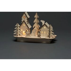 Konstsmide 3238-100 Wooden Light Decoration - House & Animal Silhouette Konstsmide 3238-100 Wooden Light Decoration - House & Animal Silhouette