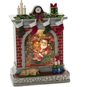 Konstmide Christmas Fireplace with Santa Lantern - Snowflake Dance, Timer Konstmide Christmas Fireplace with Santa Lantern - Snowflake Dance, Timer