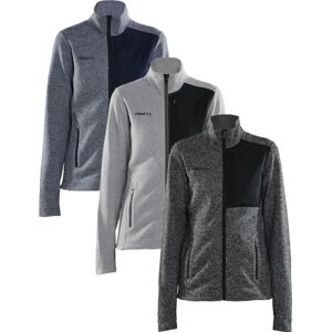 Craft Model 1912219 Tung Fleece Jakke Grå Melange/Sort Kvinde Craft Model 1912219 Tung Fleece Jakke Grå Melange/Sort Kvinde