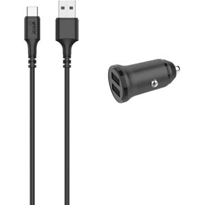 GEAR Billaddare - 12-24V - 2xUSB-A - 1m USB-C-kabel GEAR Billaddare - 12-24V - 2xUSB-A - 1m USB-C-kabel