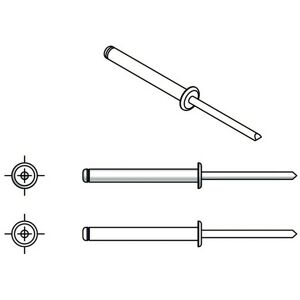 Arvid Nilsson A100 Aluminium Blindnagle - 6,4x22mm Pakke med 100 Arvid Nilsson A100 Aluminium Blindnagle - 6,4x22mm Pakke med 100