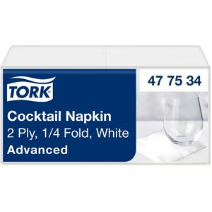 Tork White Cocktail Napkins - 2-Ply 200 Pack Tork White Cocktail Napkins - 2-Ply 200 Pack