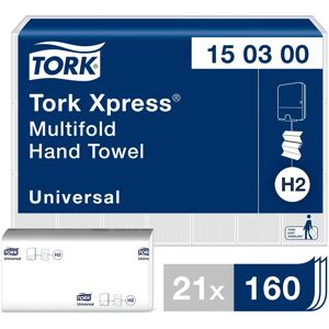 Toallas de papel blancas TORK - 150300 H2 - Interfold, 2 capas, 3.360 unidades Toallas de papel blancas TORK - 150300 H2 - Interfold, 2 capas, 3.360 unidades